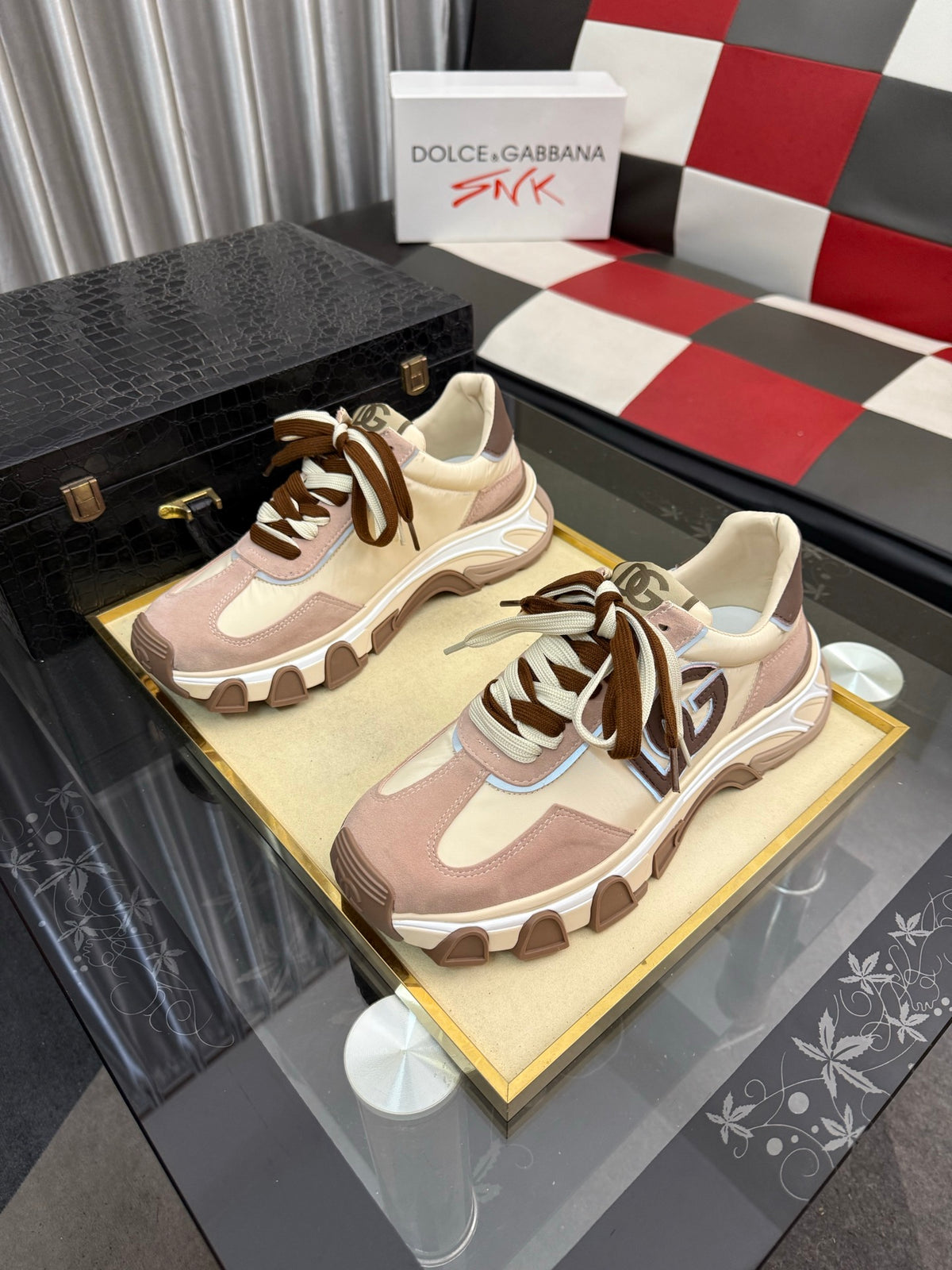 Dolce & Gabbana DG Silk Calfskin & Nubuck Casual Sneakers