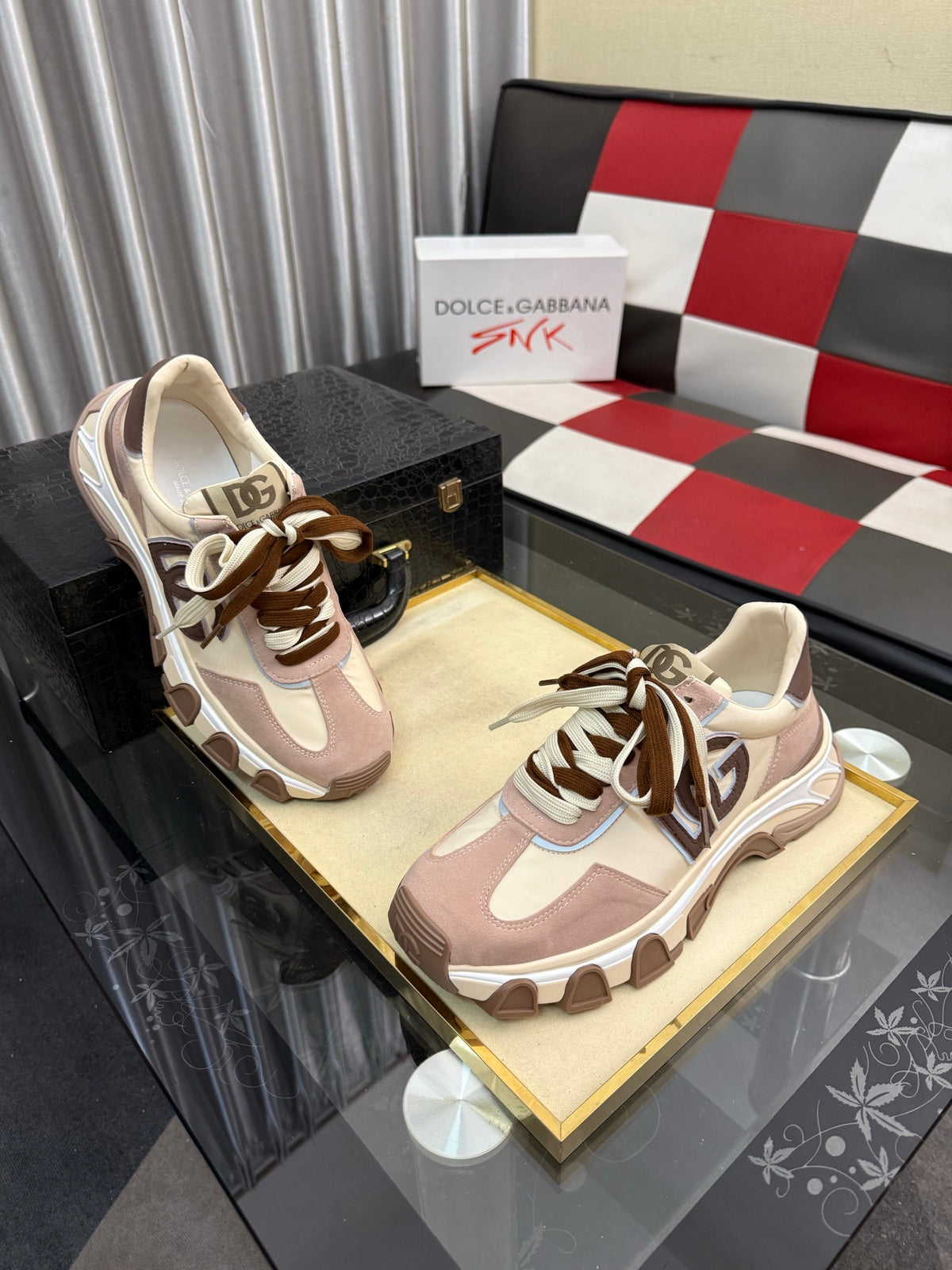 Dolce & Gabbana DG Silk Calfskin & Nubuck Casual Sneakers