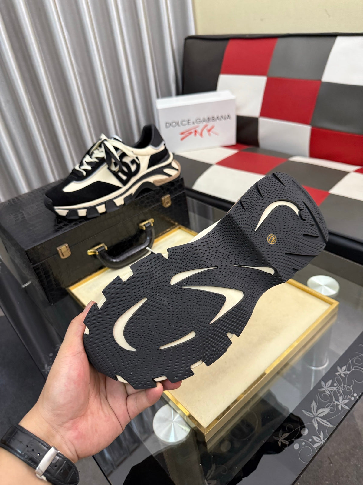 Dolce & Gabbana DG Silk Calfskin & Nubuck Casual Sneakers