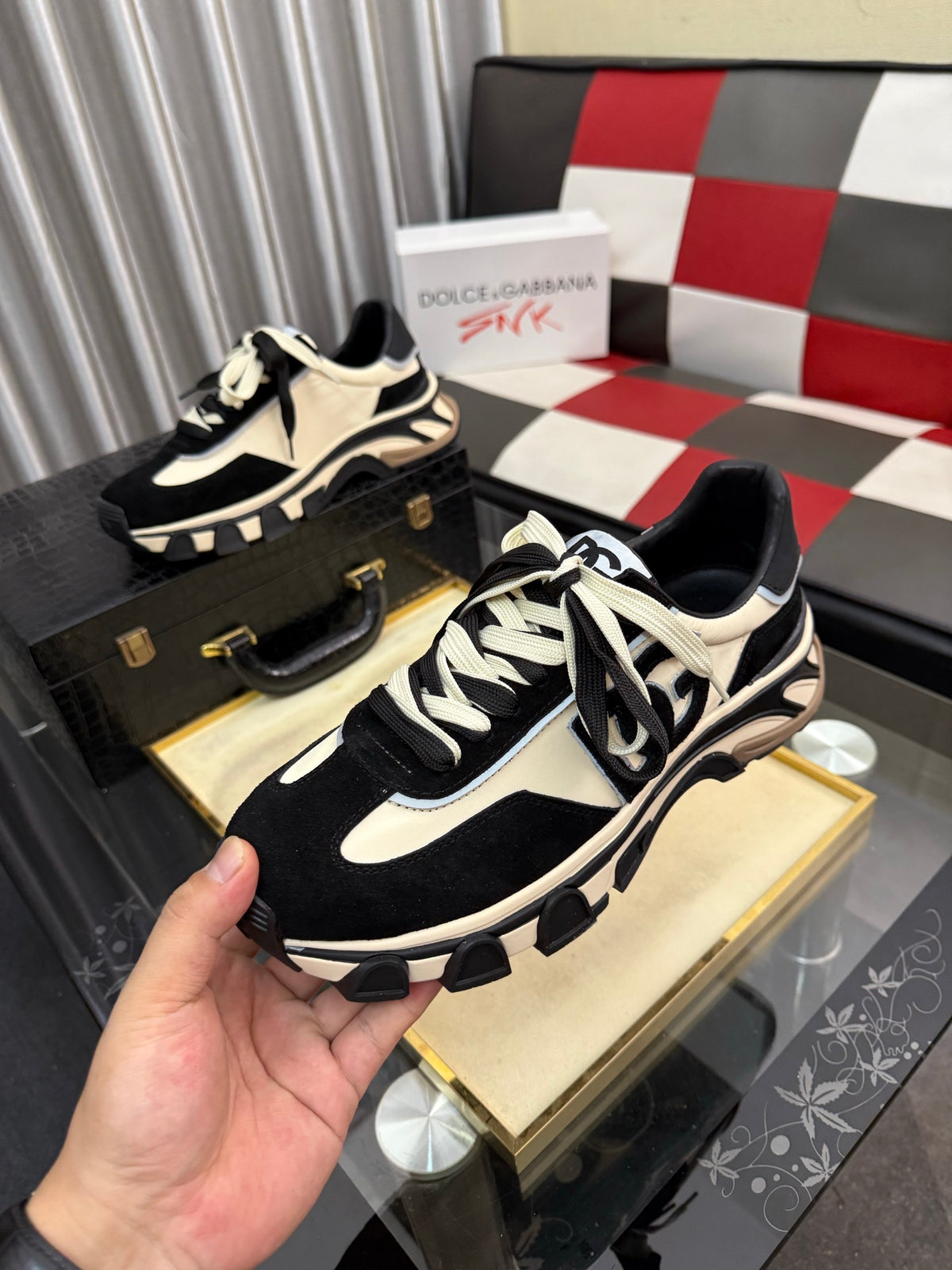 Dolce & Gabbana DG Silk Calfskin & Nubuck Casual Sneakers