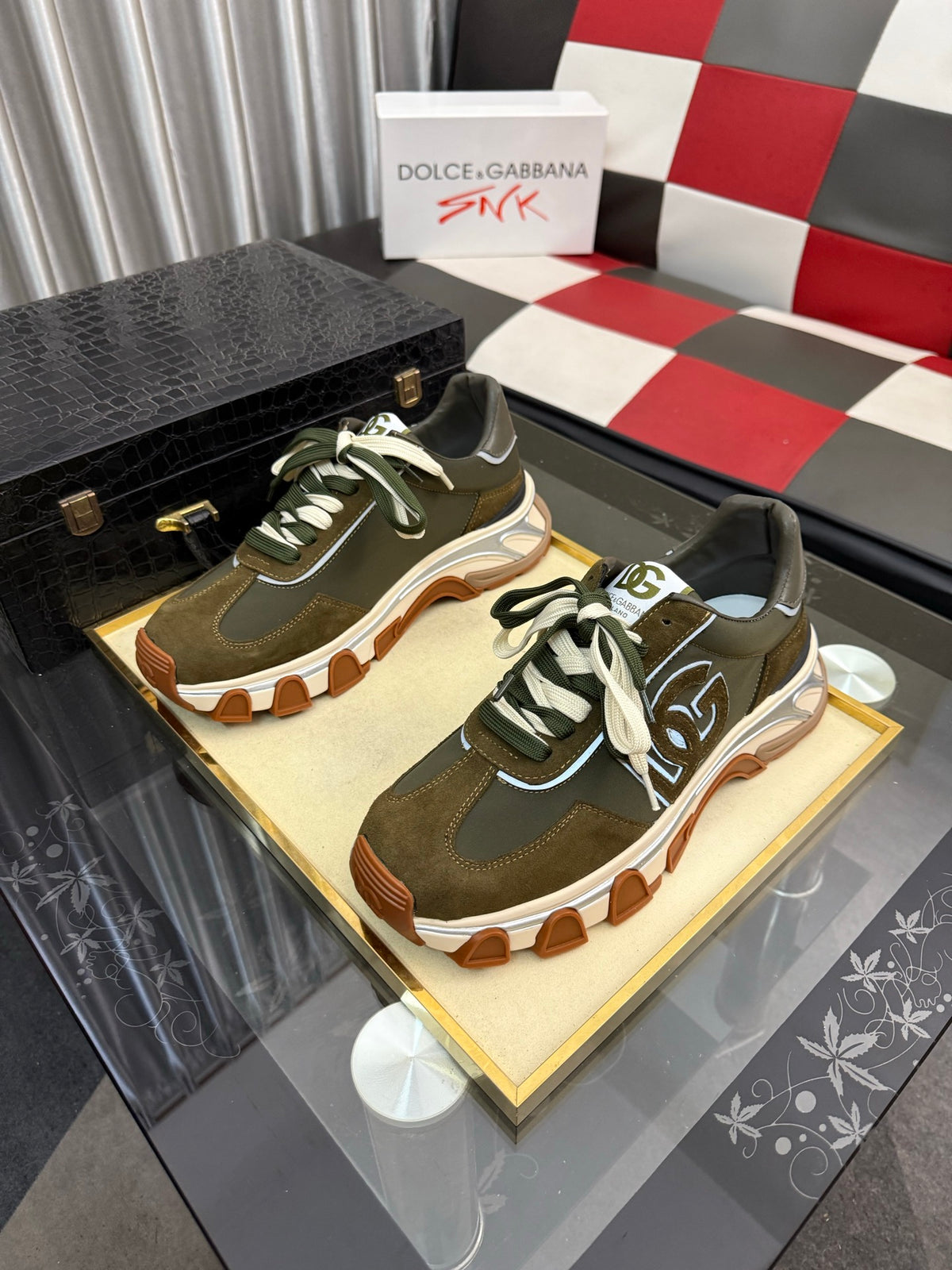 Dolce & Gabbana DG Silk Calfskin & Nubuck Casual Sneakers