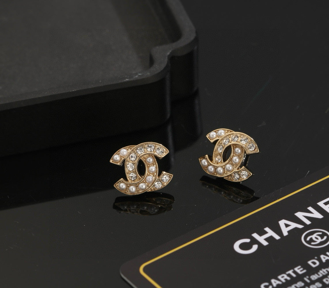 double c Stud Earrings for women - alternate angle view 2