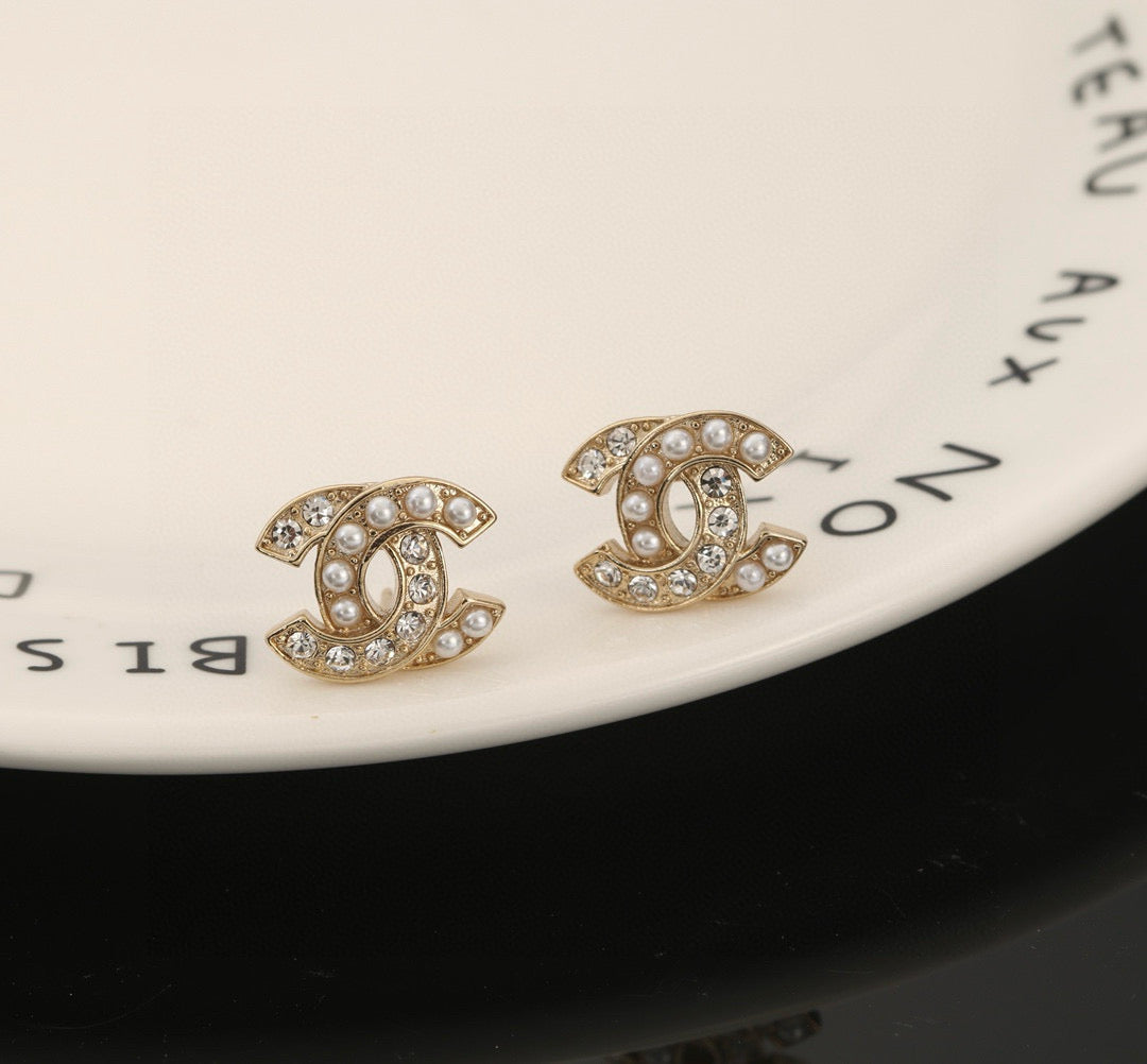 double c Stud Earrings for women - alternate angle view 4