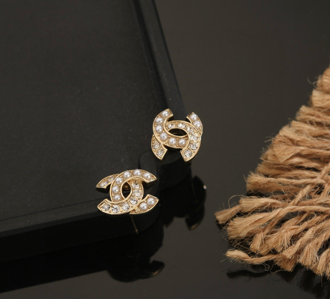 double c Stud Earrings for women - alternate angle view 6