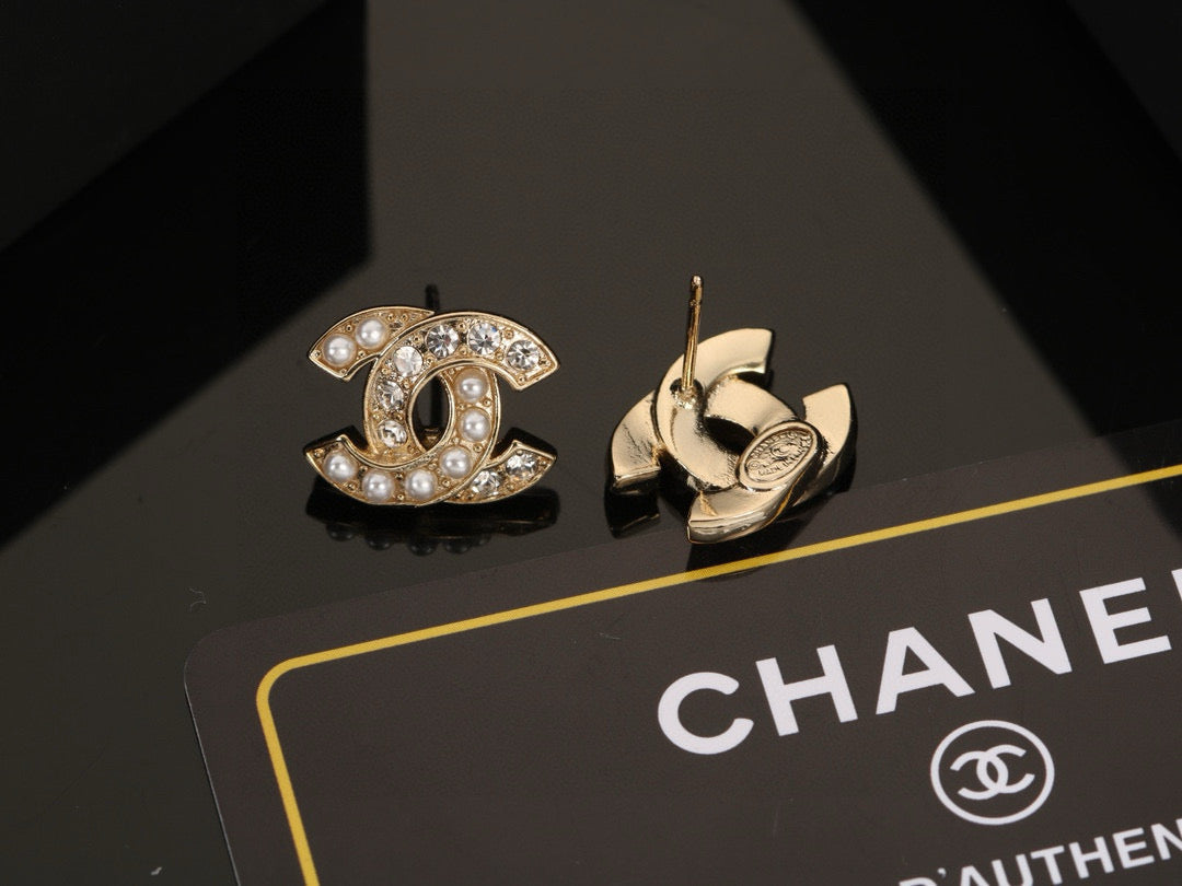 double c Stud Earrings for women - alternate angle view 3
