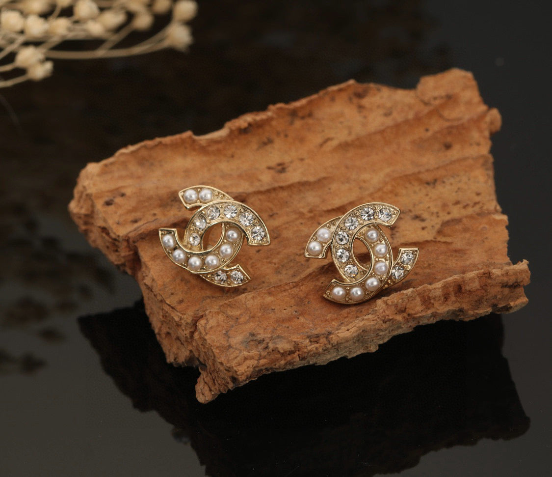 double c Stud Earrings for women - alternate angle view 5