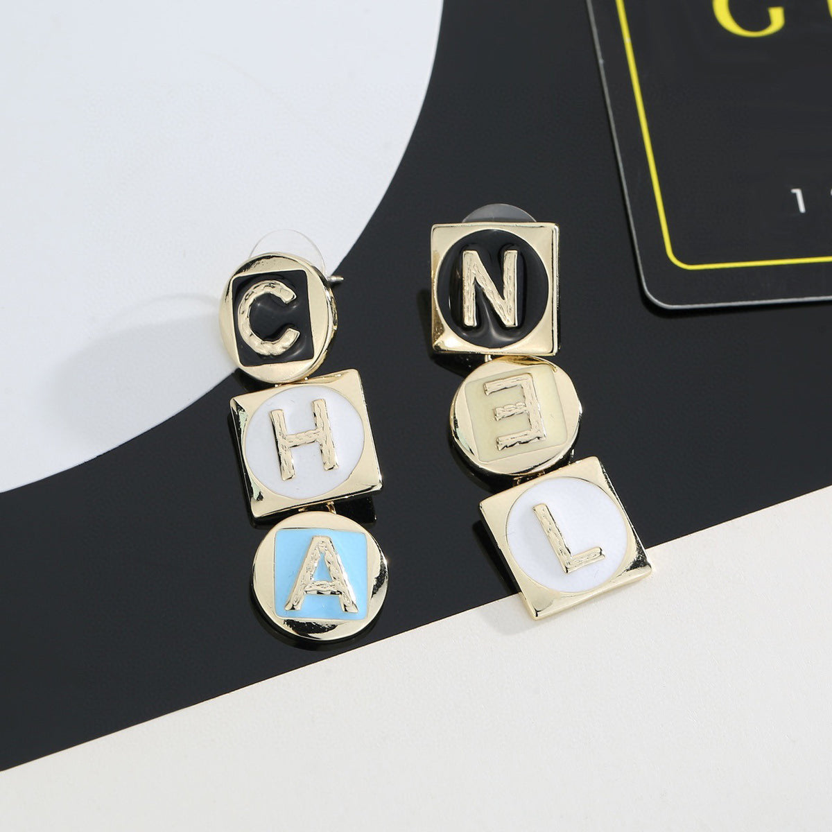 letter Drop Earrings for women - alternate angle view 4