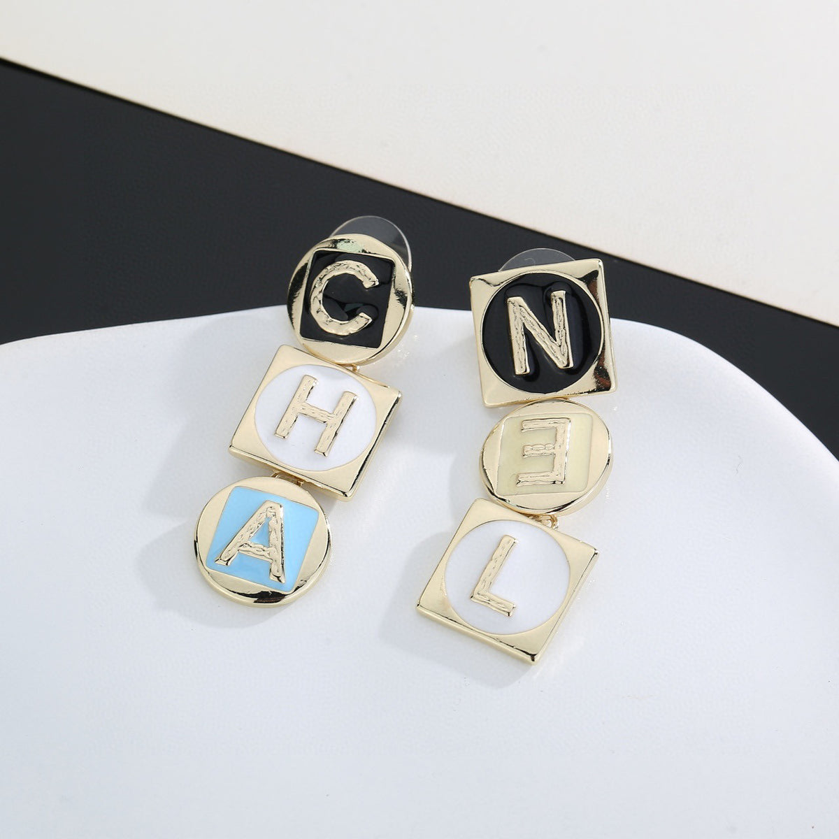 letter Drop Earrings for women - alternate angle view 5