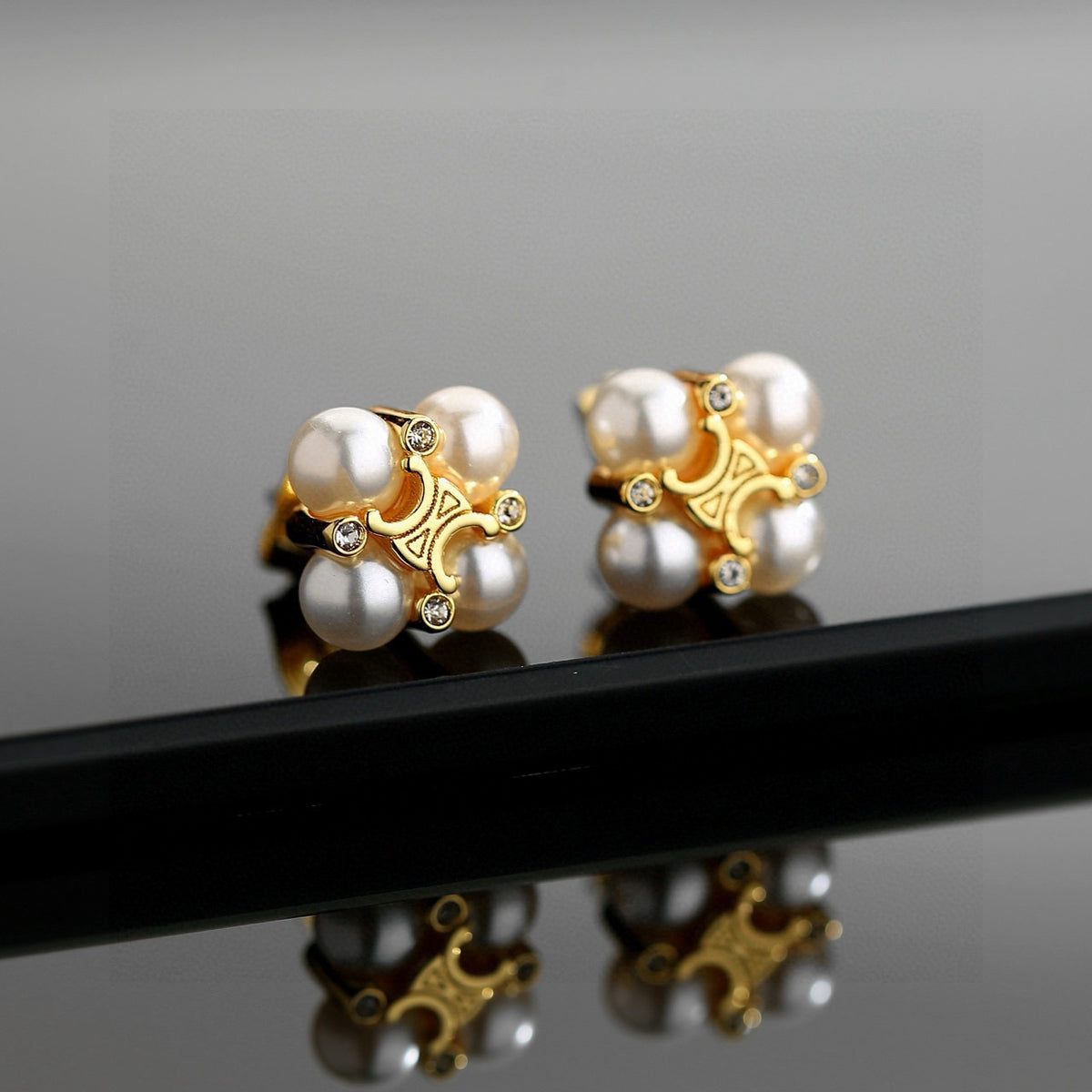 gold vintage Drop Earrings for women - alternate angle view 2