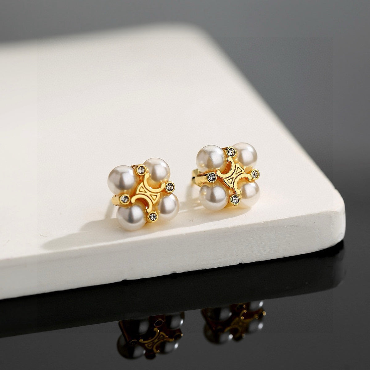 gold vintage Drop Earrings for women - product detail view