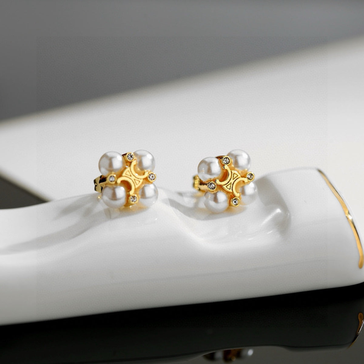 gold vintage Drop Earrings for women - alternate angle view 8