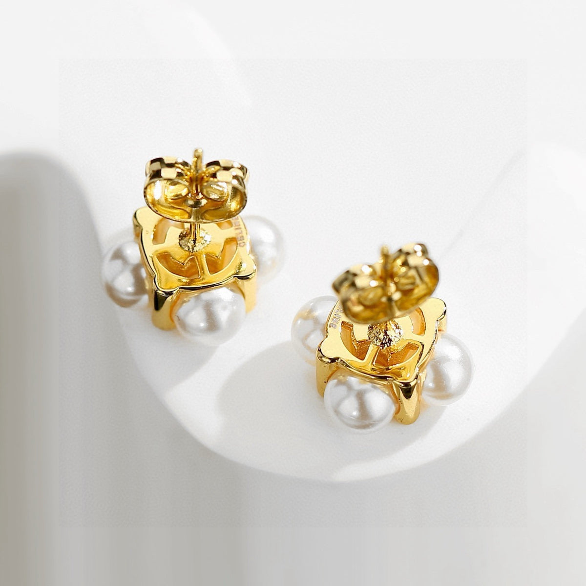 gold vintage Drop Earrings for women - alternate angle view 3
