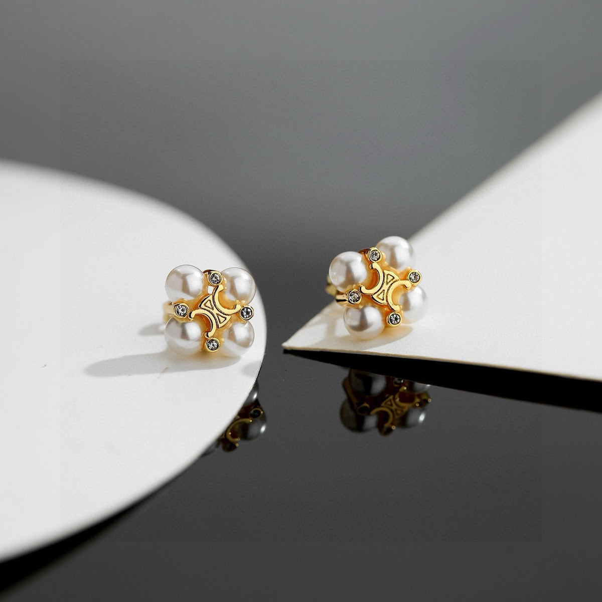 gold vintage Drop Earrings for women - alternate angle view 5