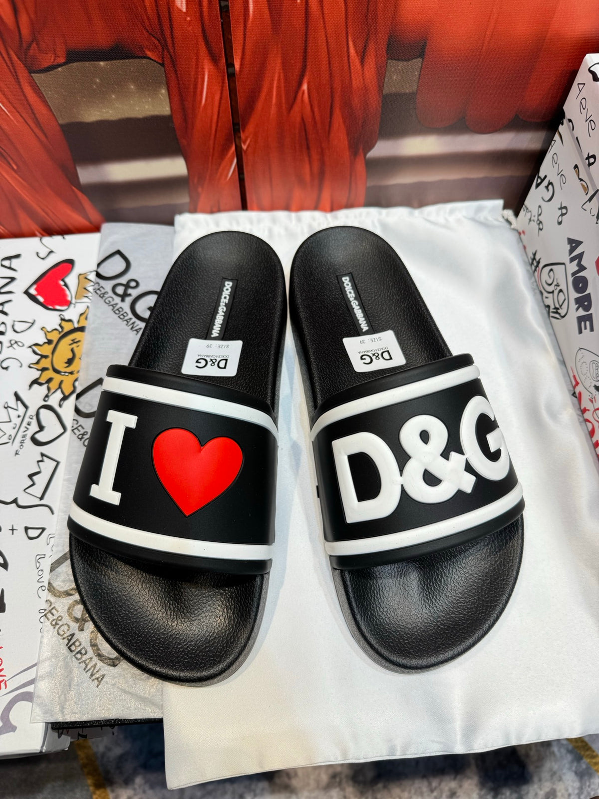 Dolce & Gabbana DG Men's Embossed-Logo PVC Slides