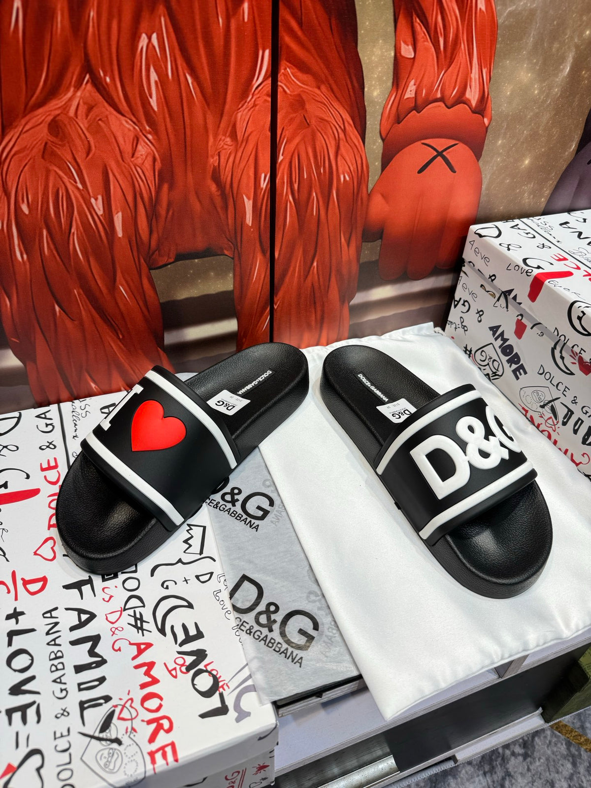 Dolce & Gabbana DG Men's Embossed-Logo PVC Slides