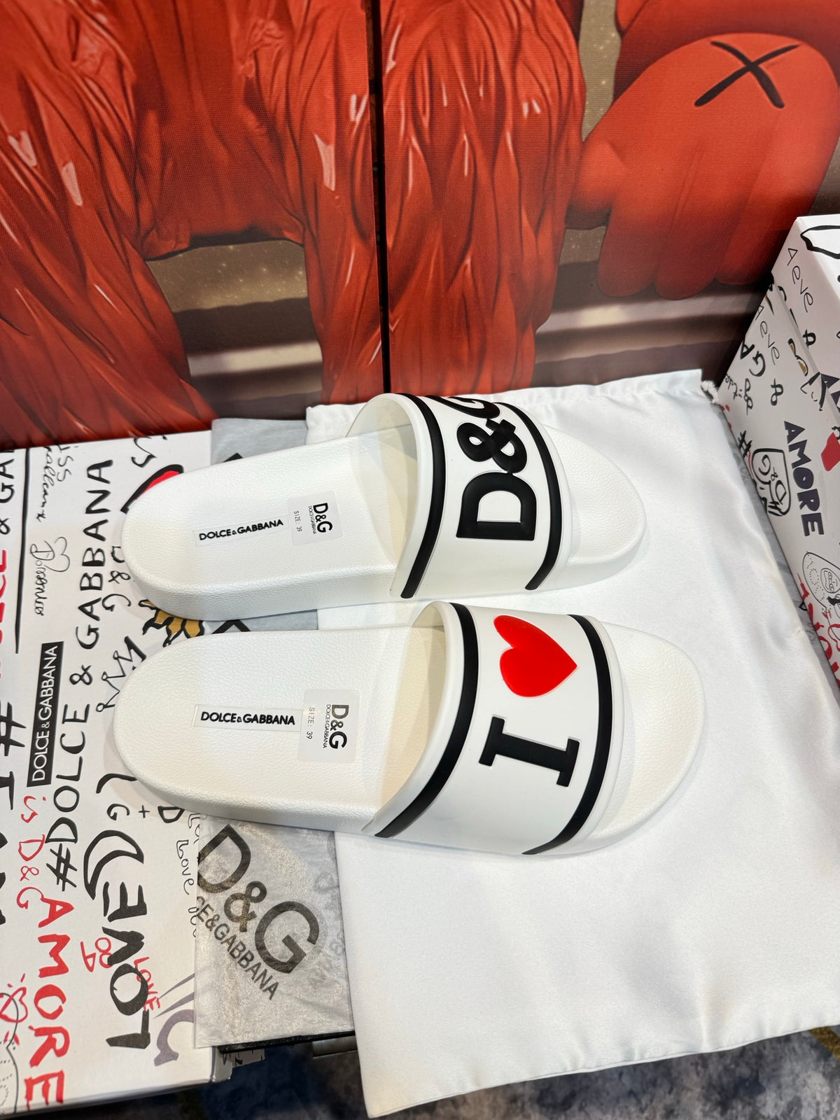 Dolce & Gabbana DG Men's Embossed-Logo PVC Slides
