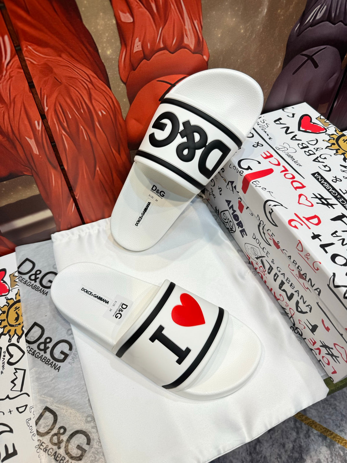 Dolce & Gabbana DG Men's Embossed-Logo PVC Slides