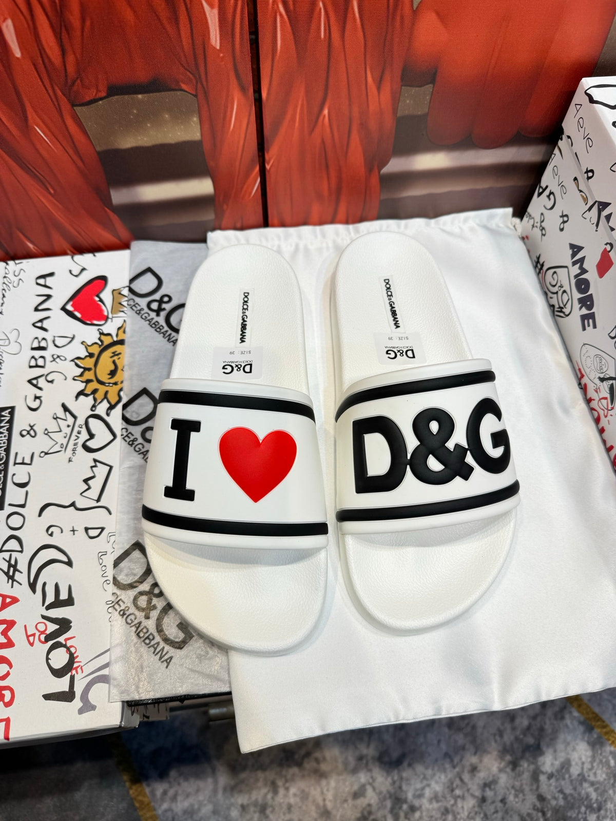 Dolce & Gabbana DG Men's Embossed-Logo PVC Slides