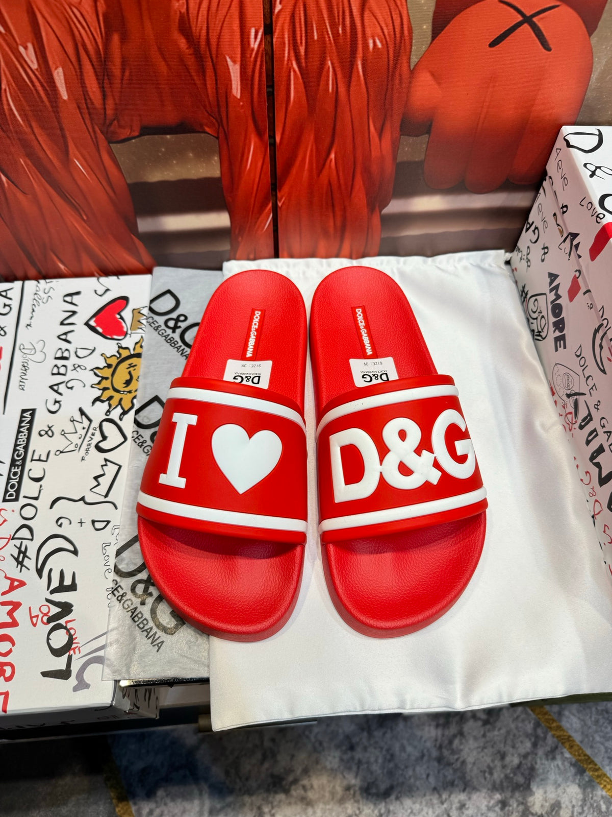 Dolce & Gabbana DG Men's Embossed-Logo PVC Slides