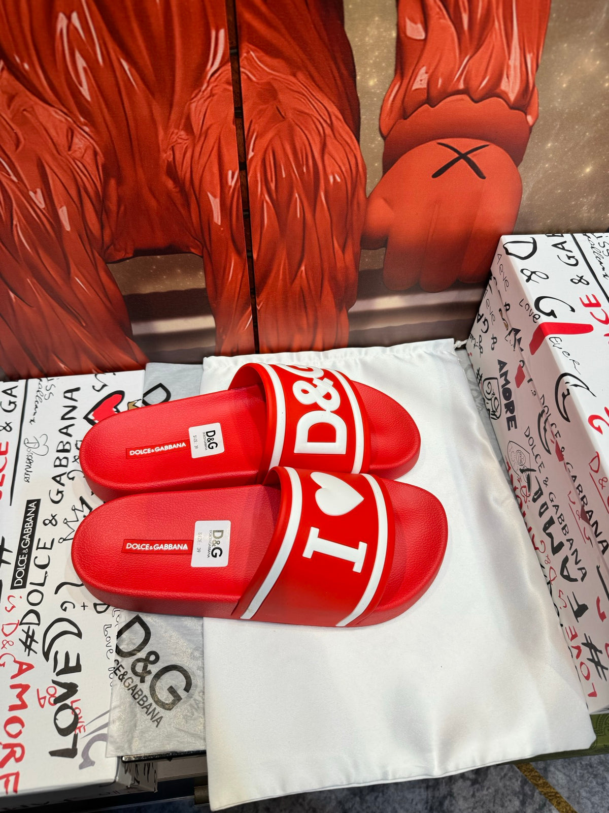 Dolce & Gabbana DG Men's Embossed-Logo PVC Slides
