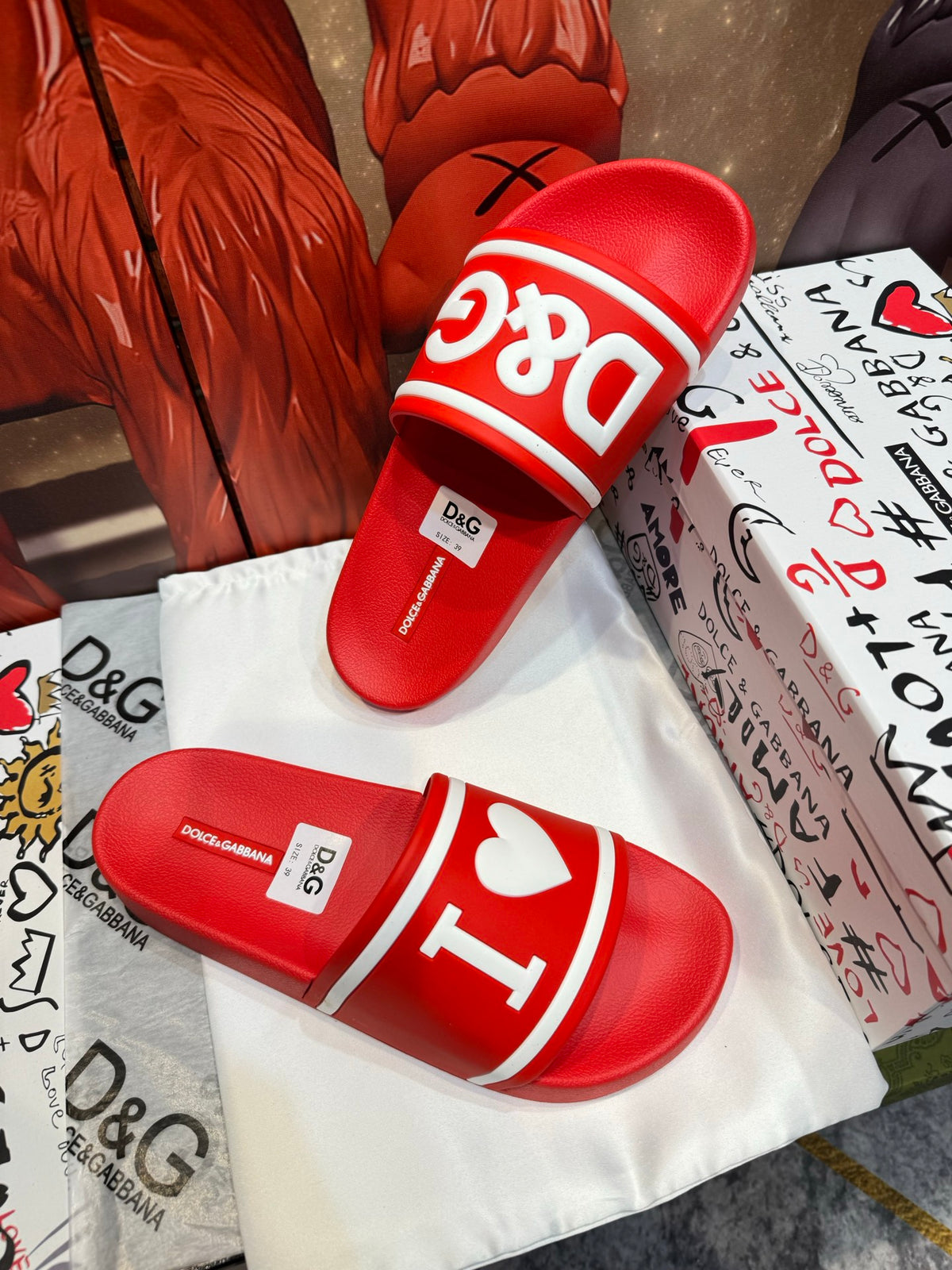 Dolce & Gabbana DG Men's Embossed-Logo PVC Slides