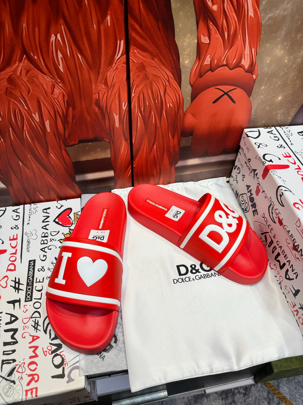 Dolce & Gabbana DG Men's Embossed-Logo PVC Slides