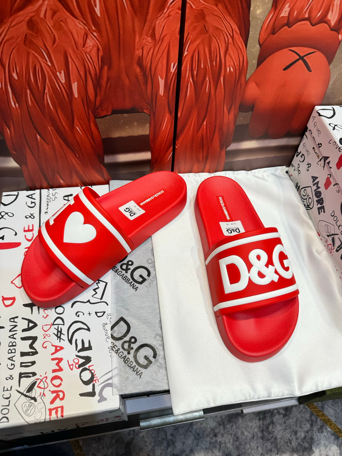 Dolce & Gabbana DG Men's Embossed-Logo PVC Slides