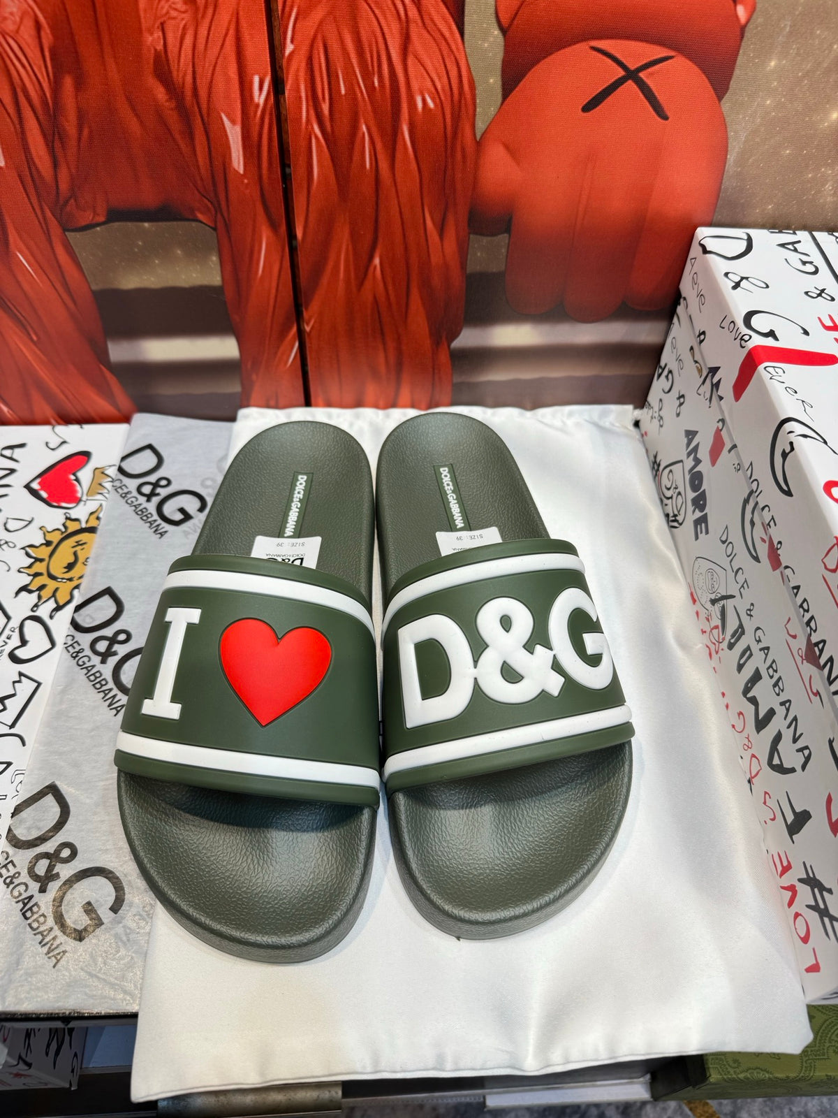 Dolce & Gabbana DG Men's Embossed-Logo PVC Slides