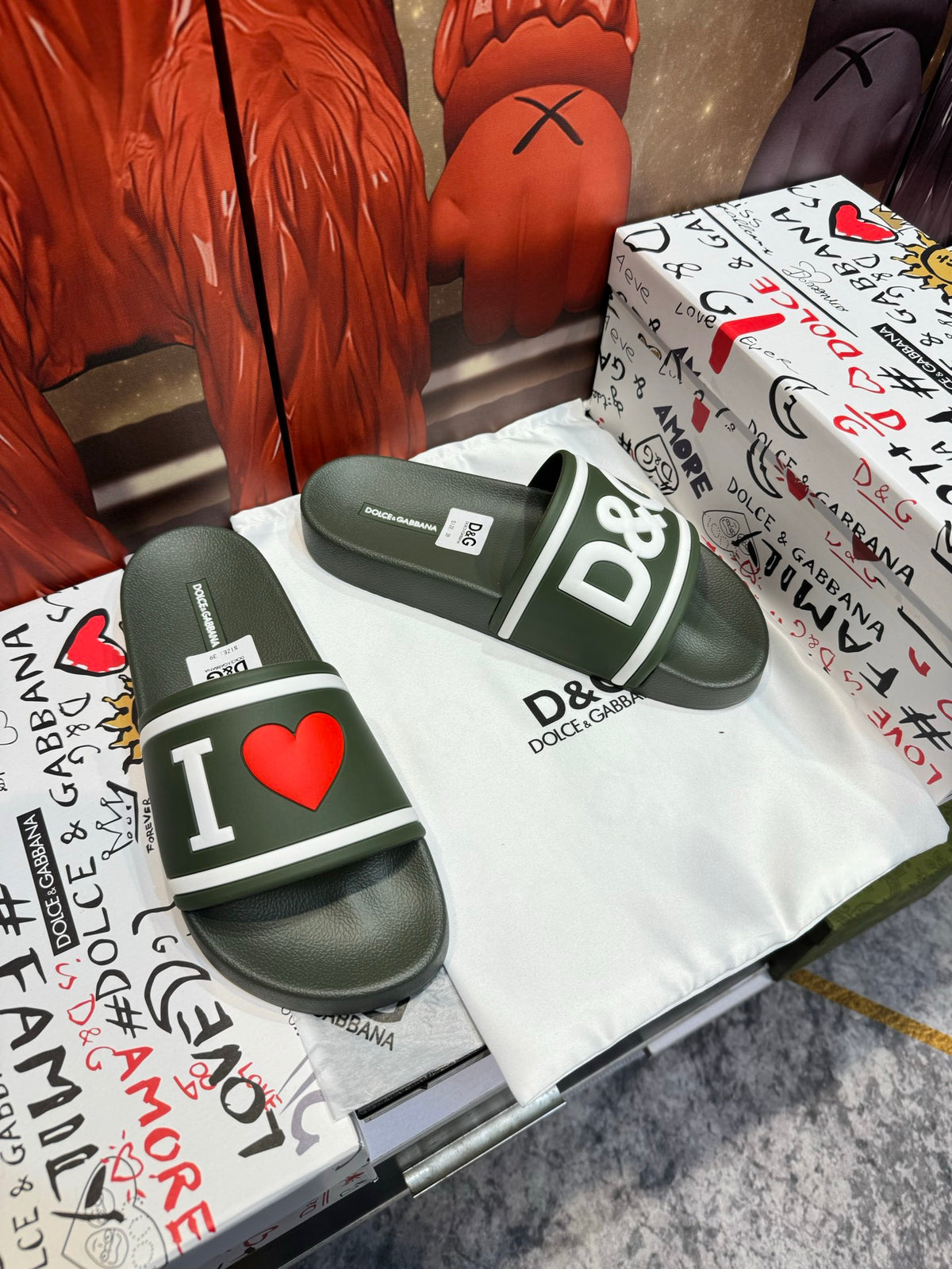 Dolce & Gabbana DG Men's Embossed-Logo PVC Slides