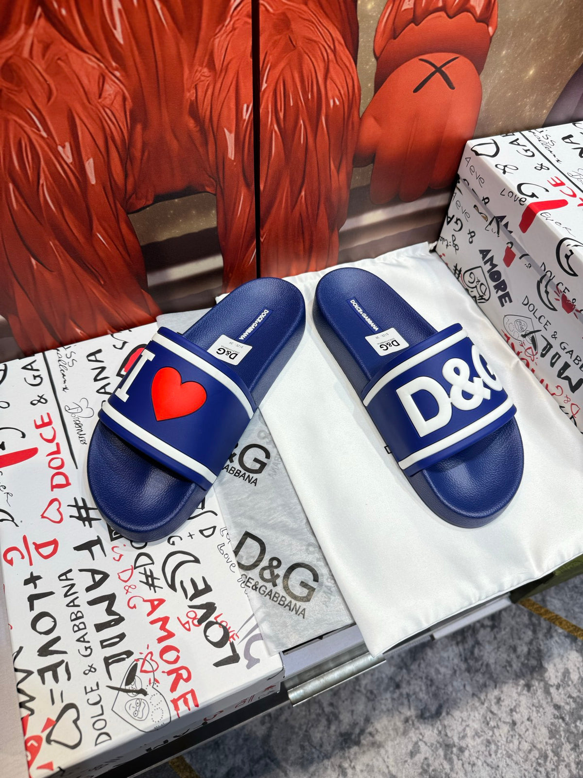 Dolce & Gabbana DG Men's Embossed-Logo PVC Slides