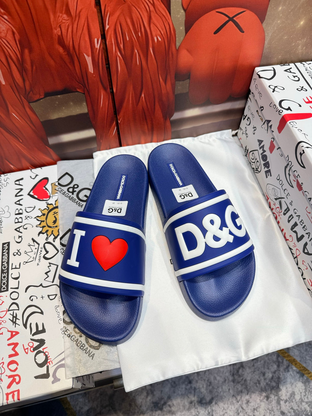 Dolce & Gabbana DG Men's Embossed-Logo PVC Slides