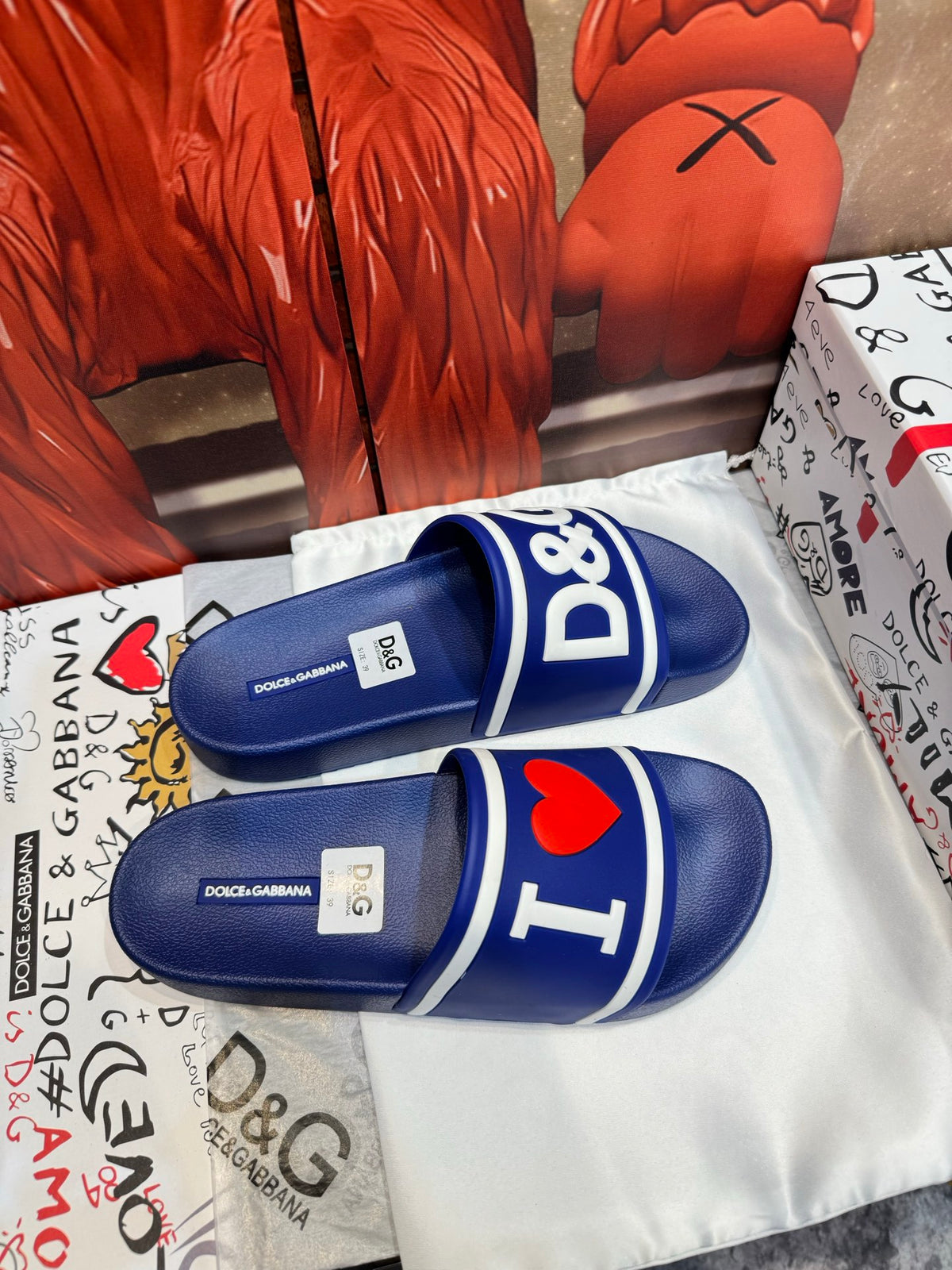 Dolce & Gabbana DG Men's Embossed-Logo PVC Slides