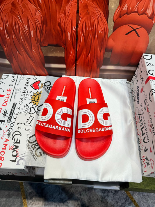 Dolce & Gabbana DG Men's Embossed-Logo PVC Slides