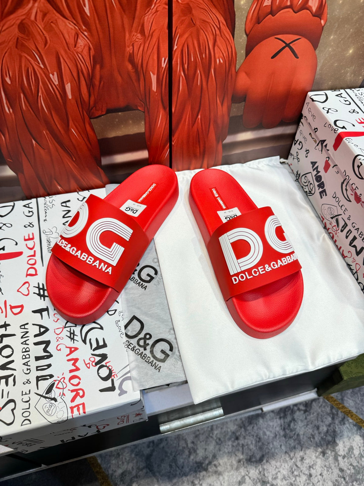 Dolce & Gabbana DG Men's Embossed-Logo PVC Slides