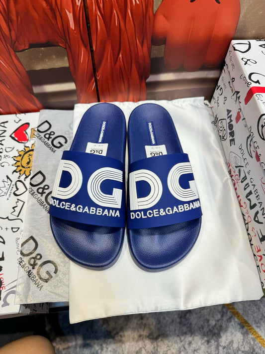 Dolce & Gabbana DG Men's Embossed-Logo PVC Slides
