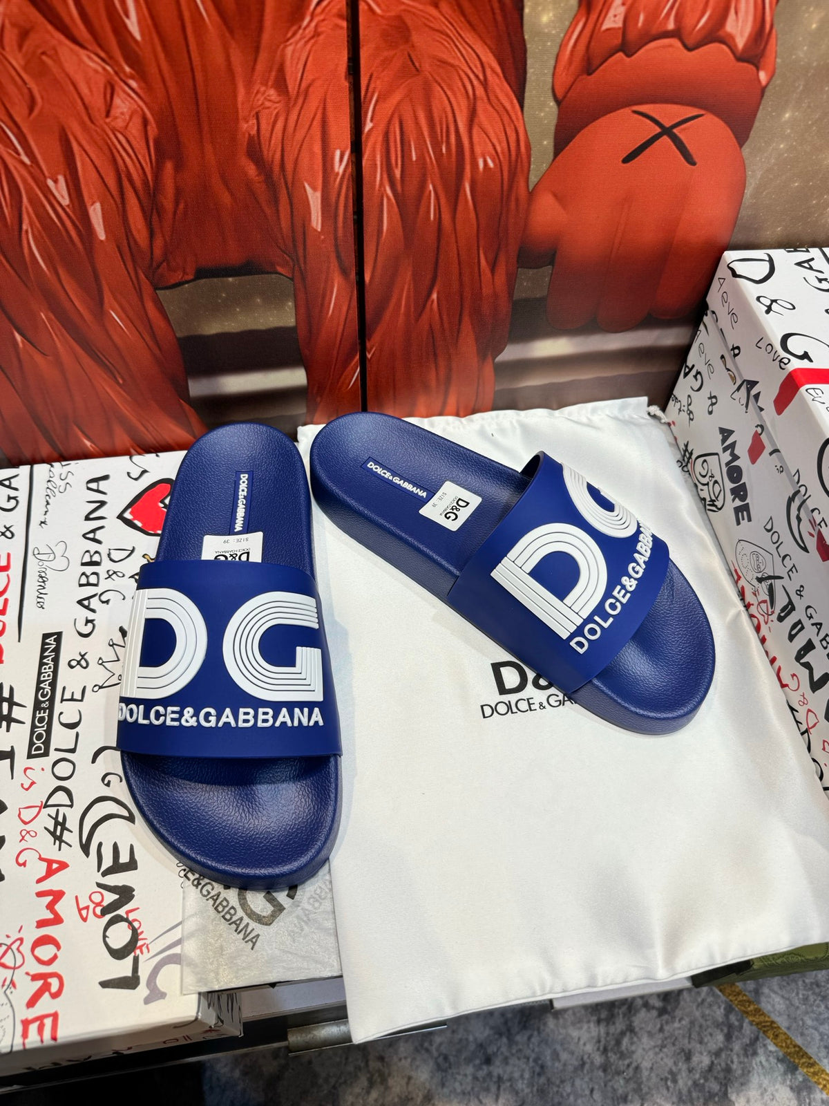 Dolce & Gabbana DG Men's Embossed-Logo PVC Slides