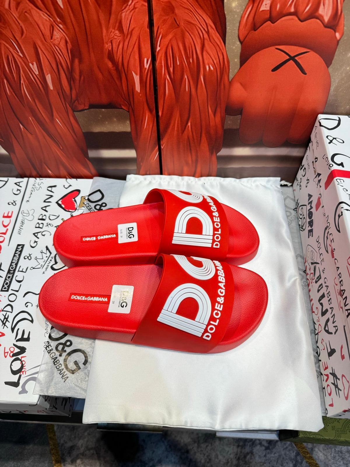 Dolce & Gabbana DG Men's Embossed-Logo PVC Slides
