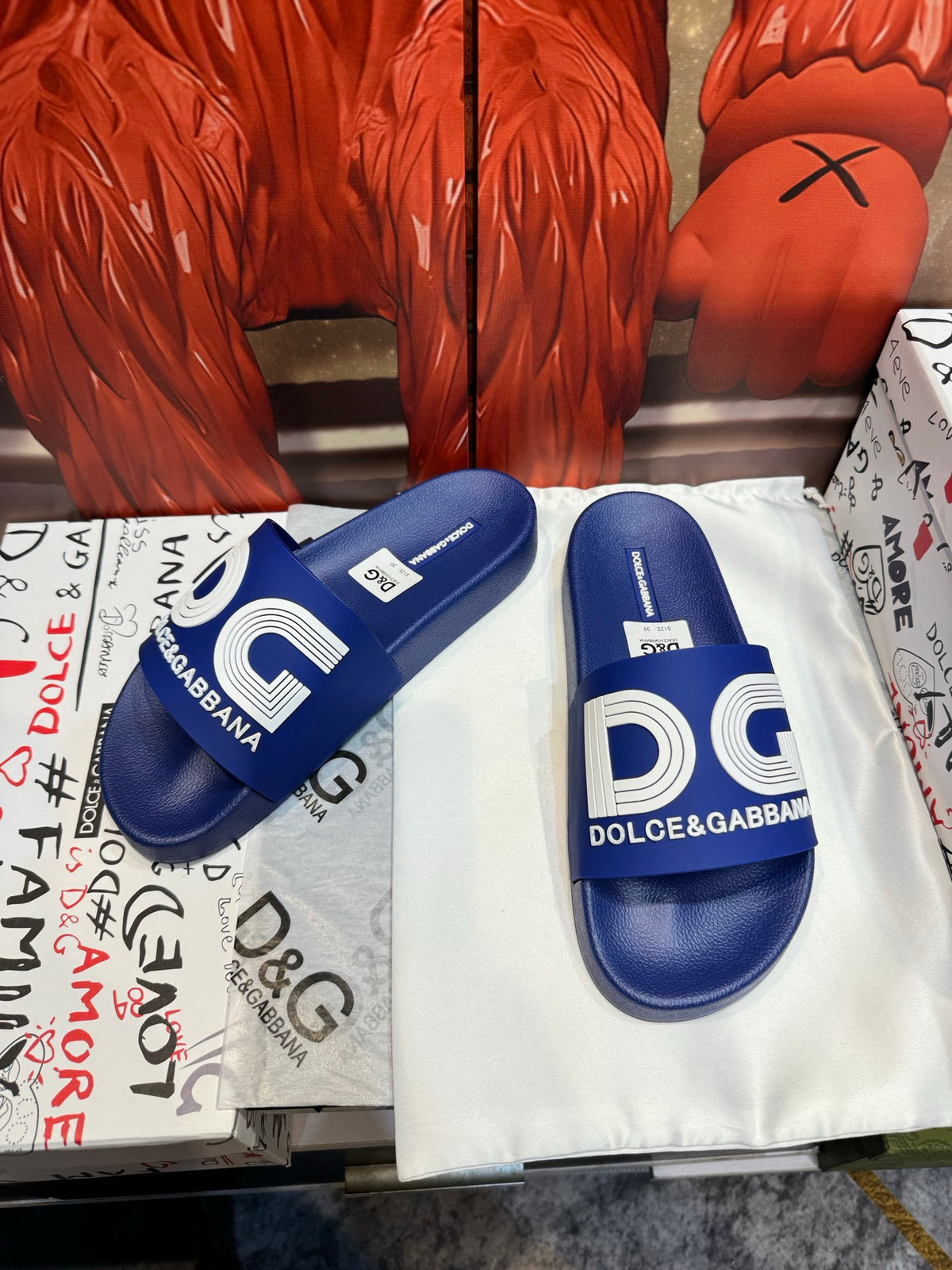 Dolce & Gabbana DG Men's Embossed-Logo PVC Slides