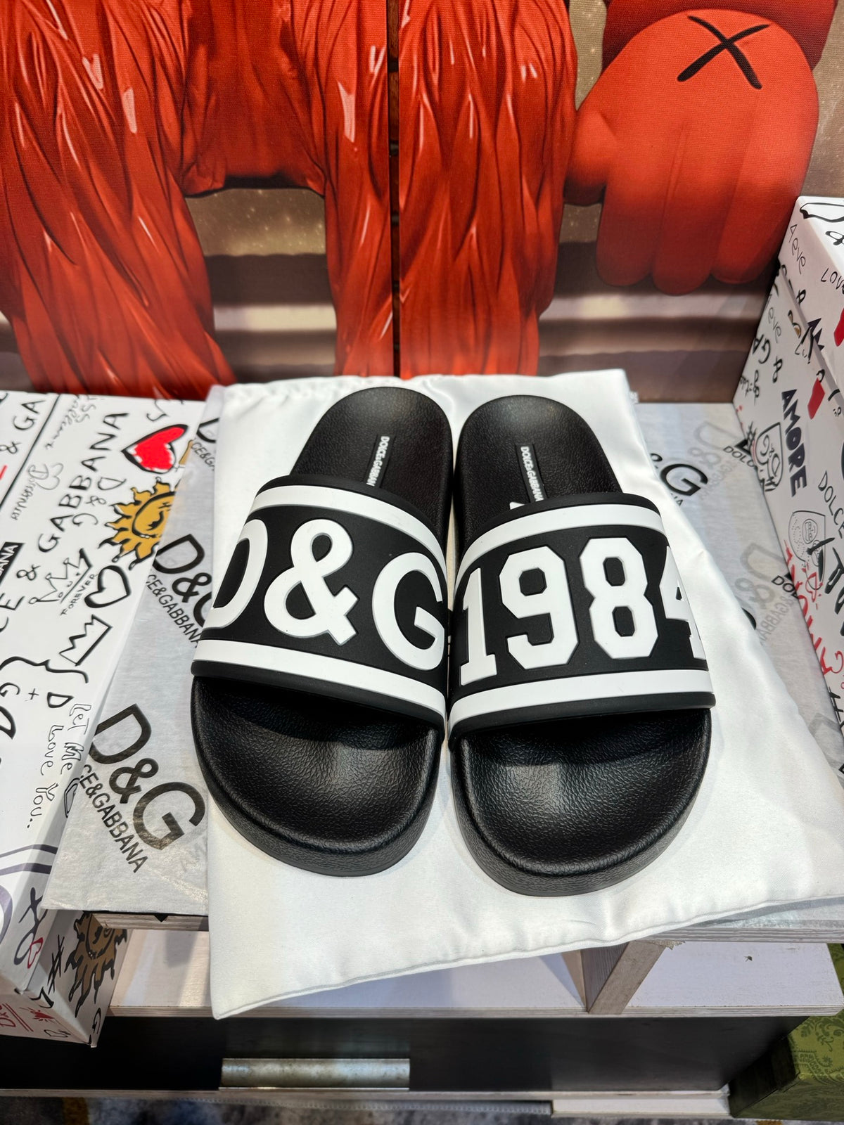 Dolce & Gabbana DG Men's Embossed-Logo PVC Slides