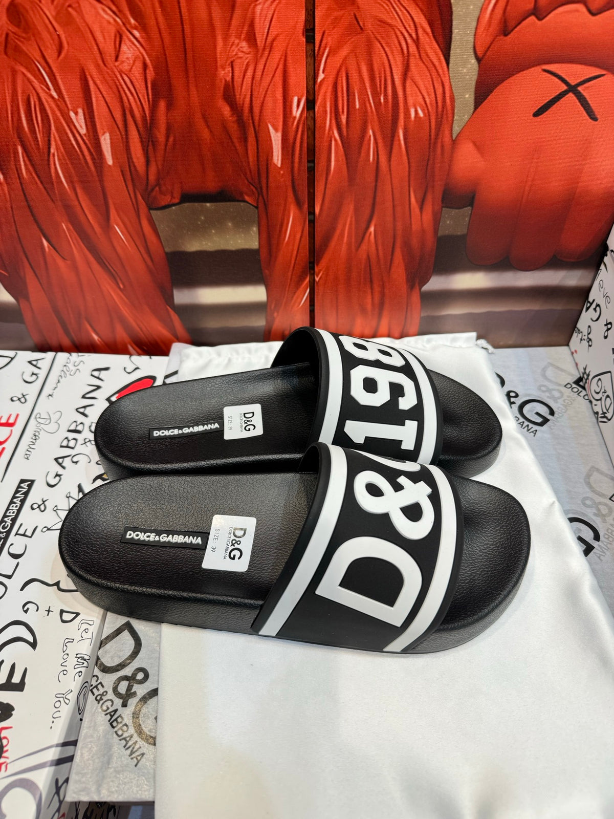 Dolce & Gabbana DG Men's Embossed-Logo PVC Slides
