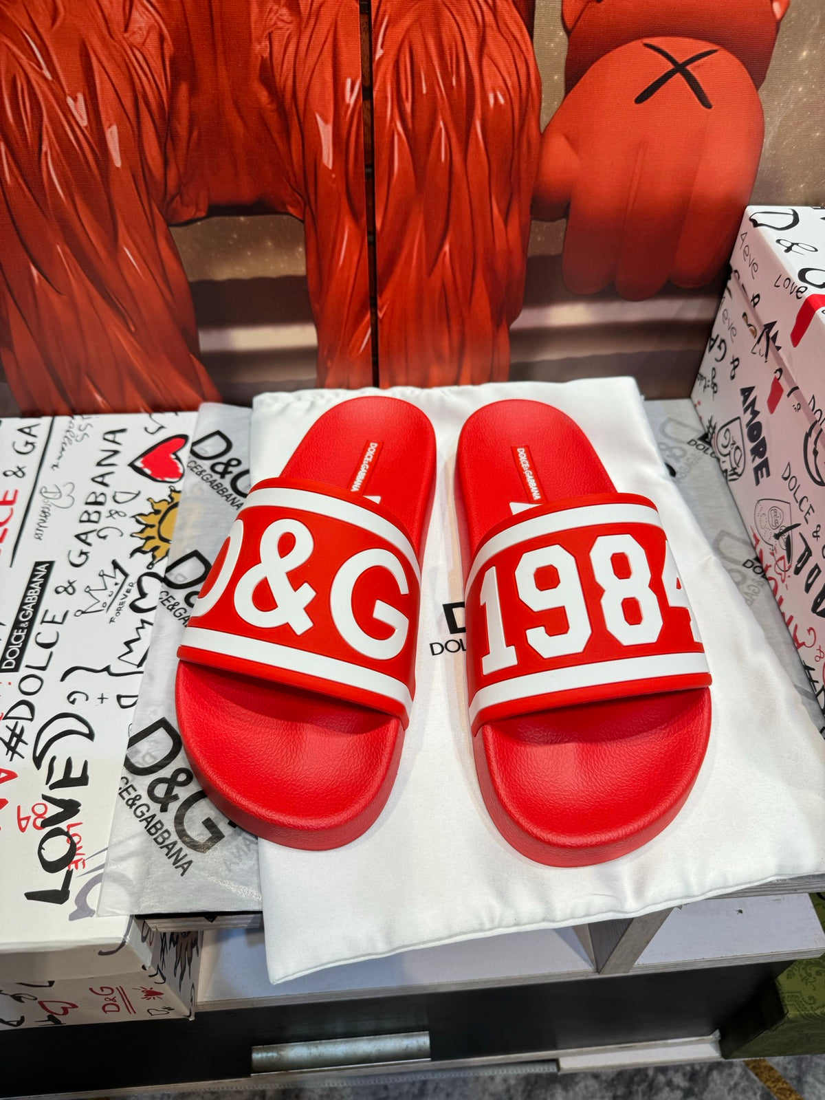 Dolce & Gabbana DG Men's Embossed-Logo PVC Slides