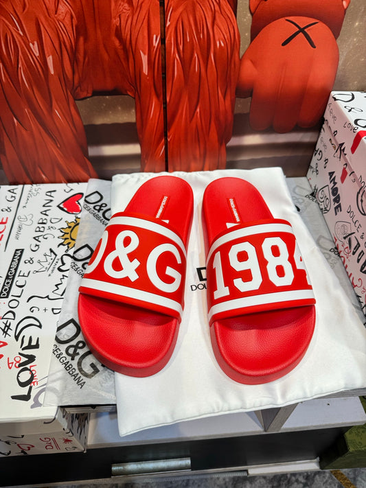 Dolce & Gabbana DG Men's Embossed-Logo PVC Slides