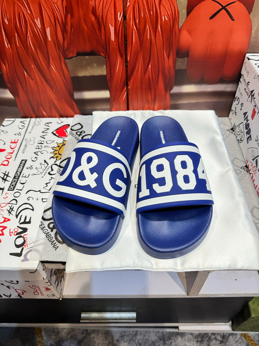 Dolce & Gabbana DG Men's Embossed-Logo PVC Slides