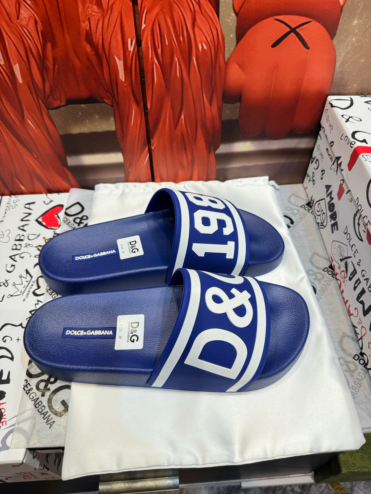 Dolce & Gabbana DG Men's Embossed-Logo PVC Slides