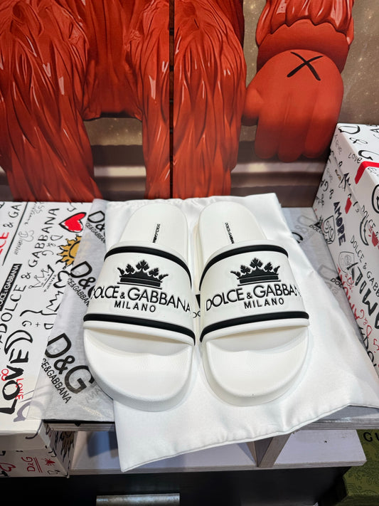 Dolce & Gabbana DG Men's Embossed-Logo PVC Slides