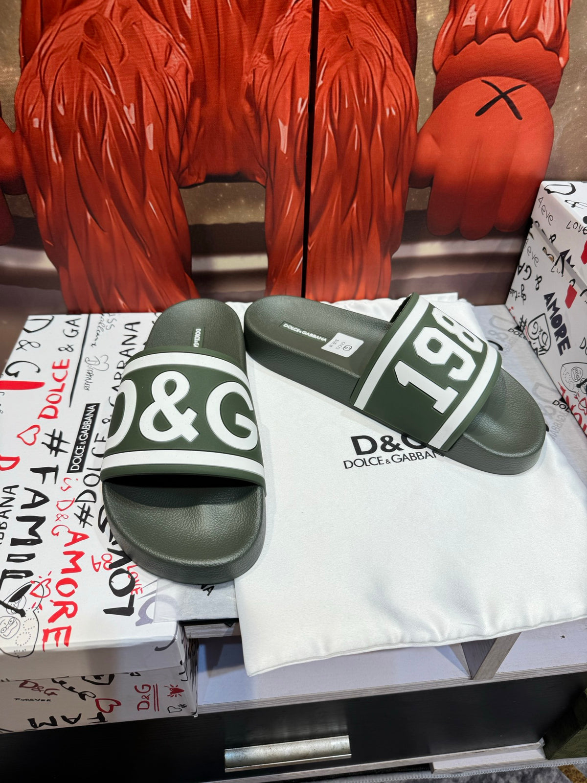 Dolce & Gabbana DG Men's Embossed-Logo PVC Slides