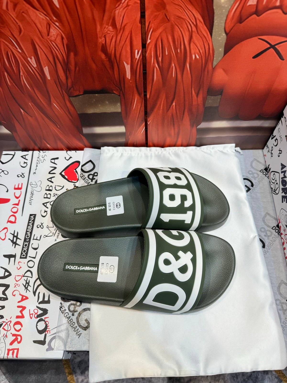 Dolce & Gabbana DG Men's Embossed-Logo PVC Slides