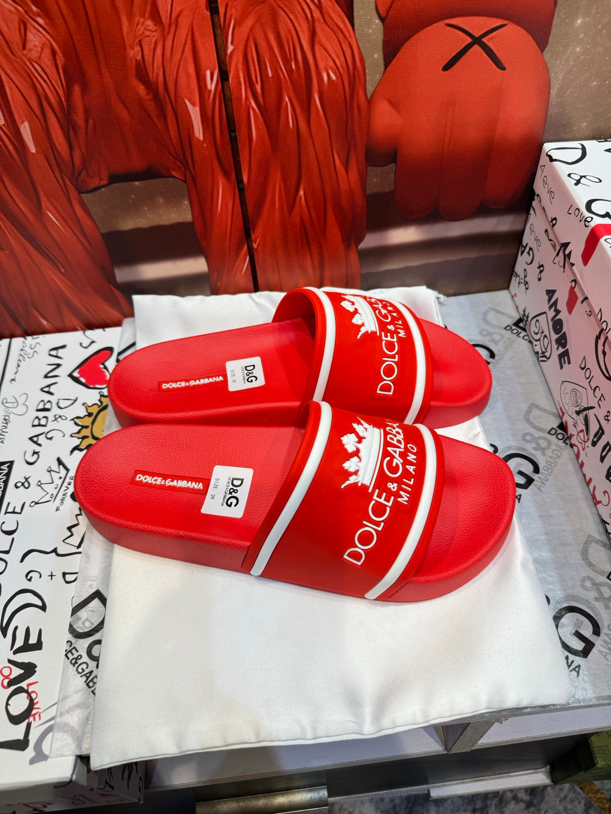 Dolce & Gabbana DG Men's Embossed-Logo PVC Slides