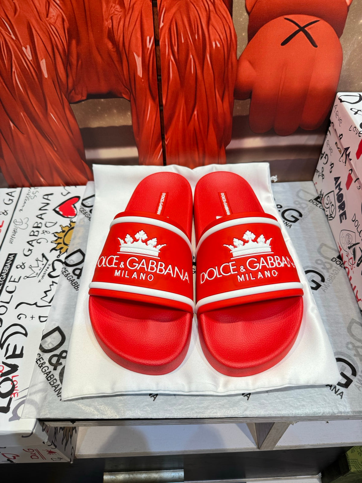 Dolce & Gabbana DG Men's Embossed-Logo PVC Slides
