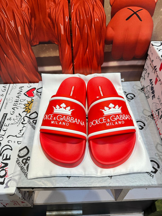 Dolce & Gabbana DG Men's Embossed-Logo PVC Slides